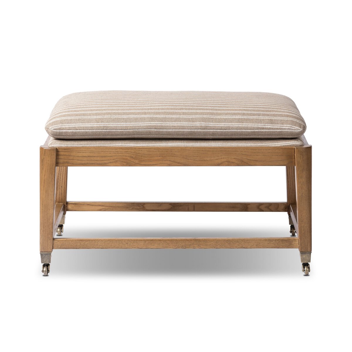 Phillipa Four Leg Stool in Stripped Sand Fabric - Image 2