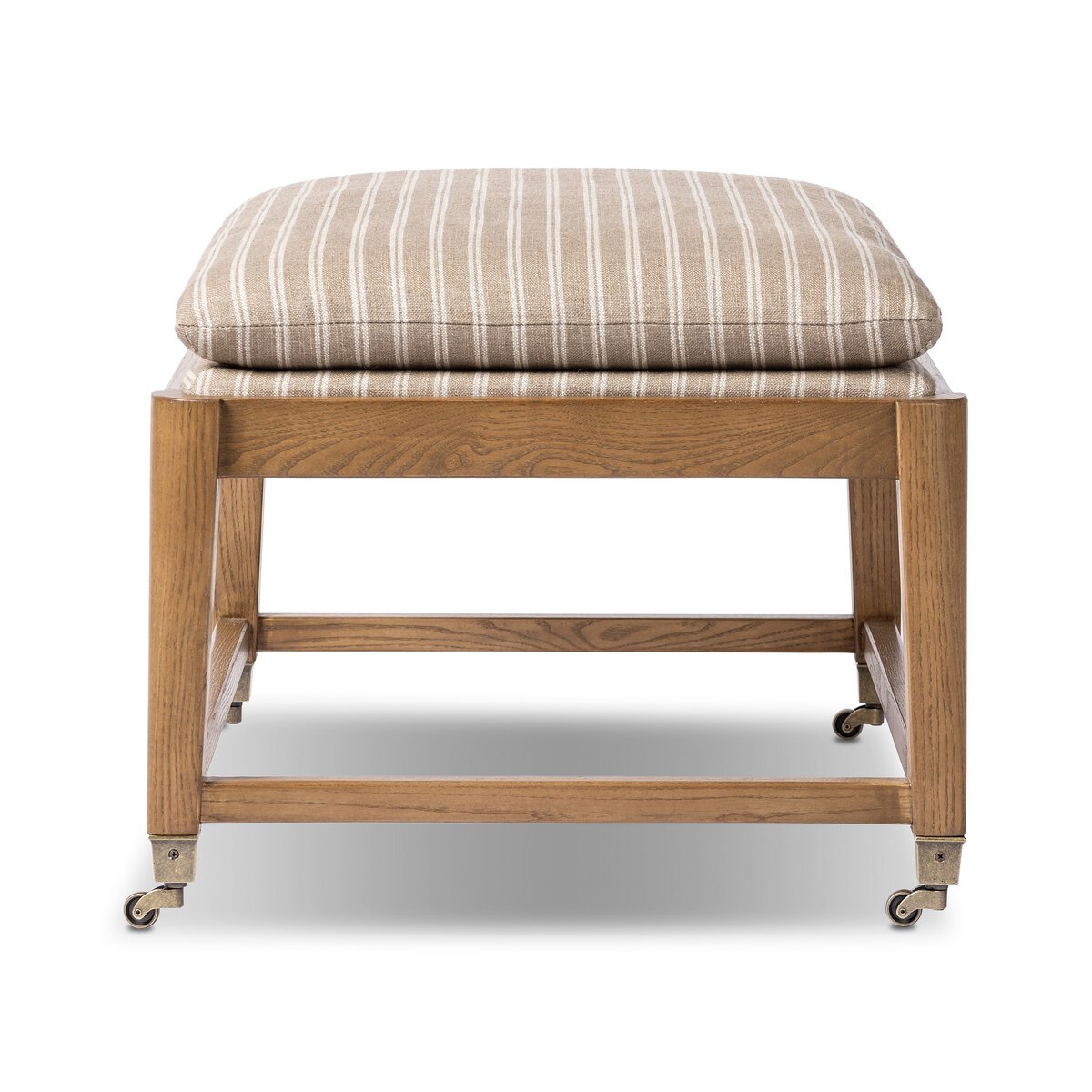 Phillipa Four Leg Stool in Stripped Sand Fabric - Image 4