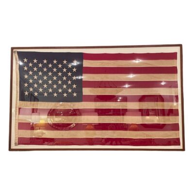 Vintage Cotton Framed Embroidered American Flag