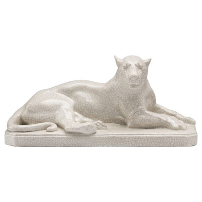White Crackled Porcelain Lioness