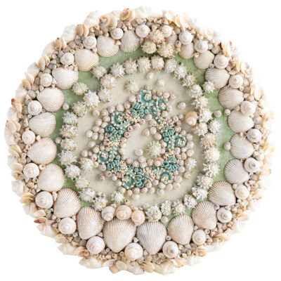 Camille Round Shell Wall Plaque Original Art