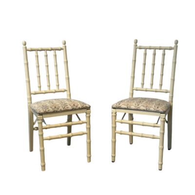 Vintage Pair of Faux Bamboo Folding Chairs