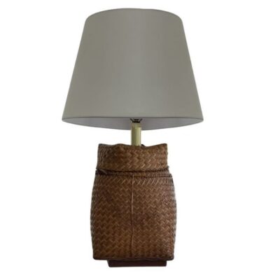 Vintage Rustic Woven Basket Lamp
