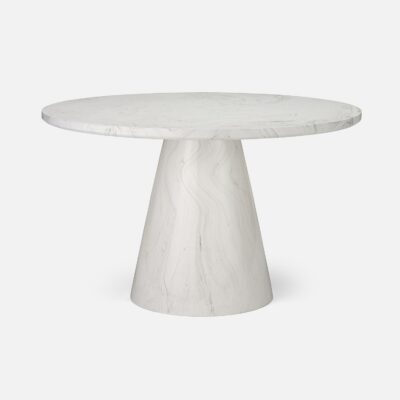 Round Lacquered Swirl Resin Dining Table