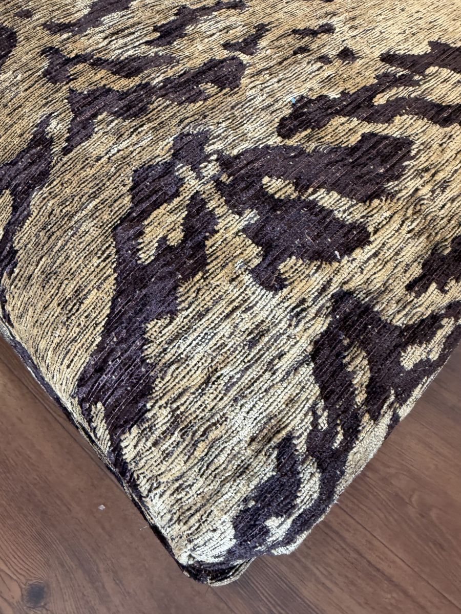 Chenille Tiger Print Ottoman - Image 4