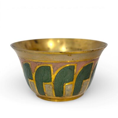 Vintage Brass and Enamel Art Deco Style Bowl