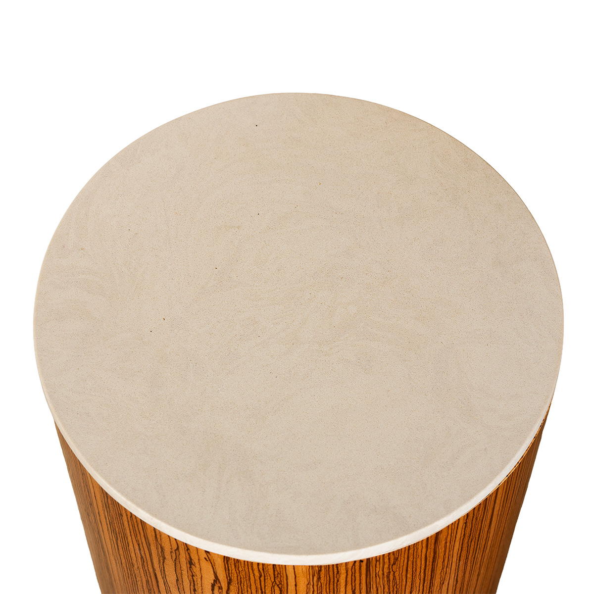 African Wood Pedestal with Stone Top - Image 4