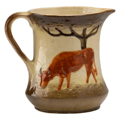 Vintage Cow and Pasture Pottery Pitcher
