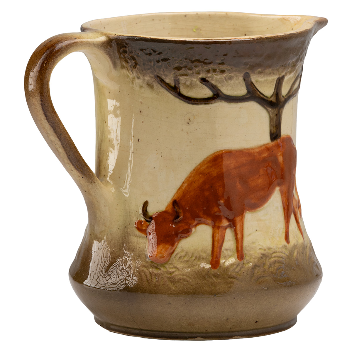 Vintage Cow and Pasture Pottery Pitcher - Image 2