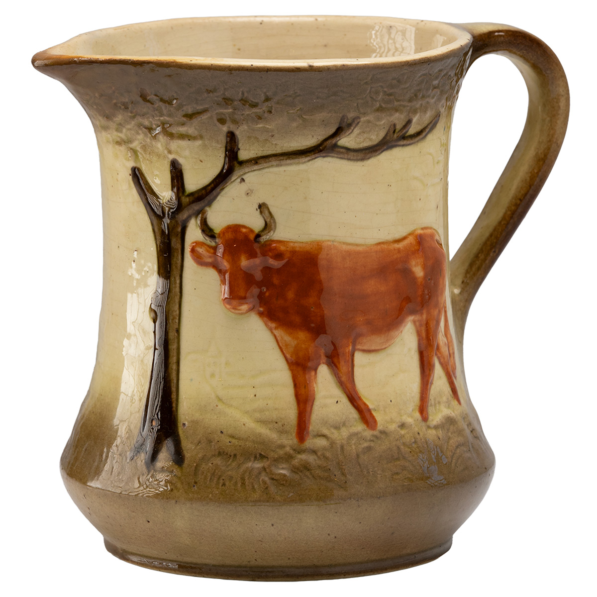 Vintage Cow and Pasture Pottery Pitcher - Image 3