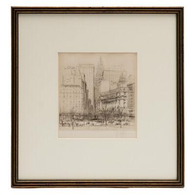 Vintage Etching "New York City: Battery Place"