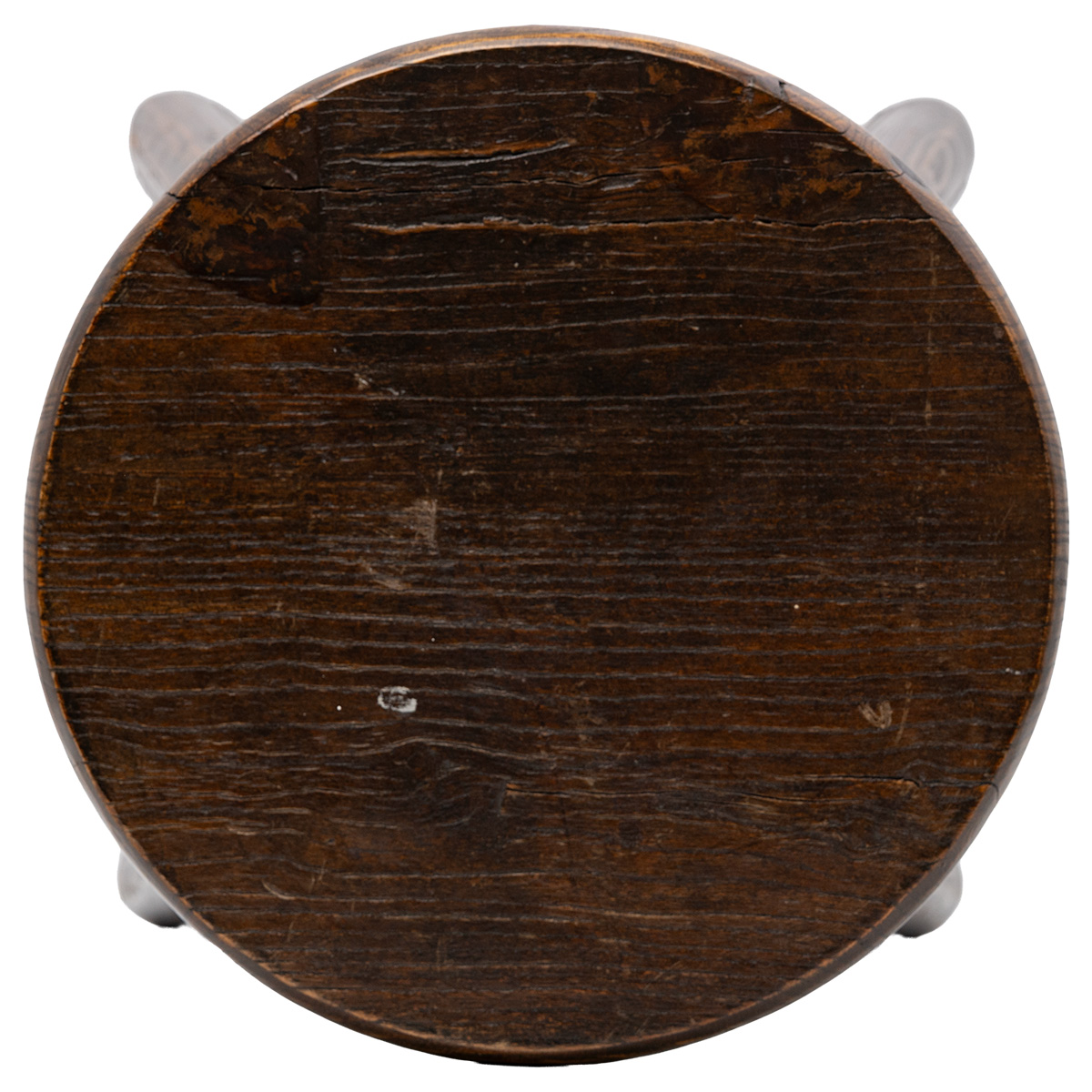 Round Dark Stained Chinese Elmwood Stool - Image 4