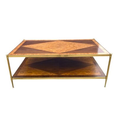 Prescott Burl and Brass Coffee Table