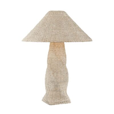 Twisted Whitewashed Seagrass Table Lamp