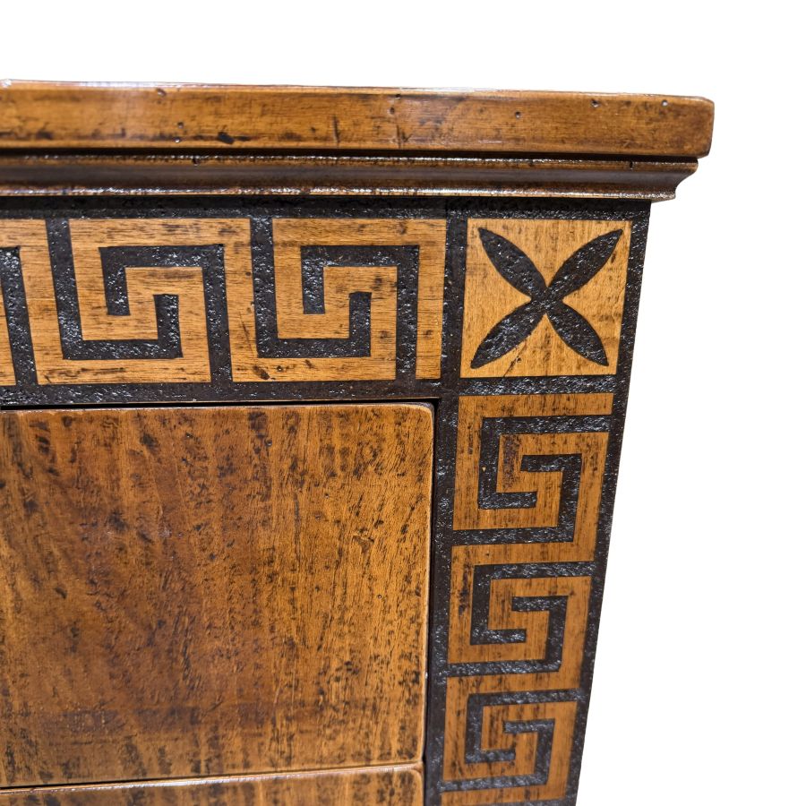 Small Italian Three Drawer Greek Key Chest - Image 5