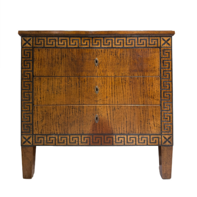 Small Italian Three Drawer Greek Key Chest