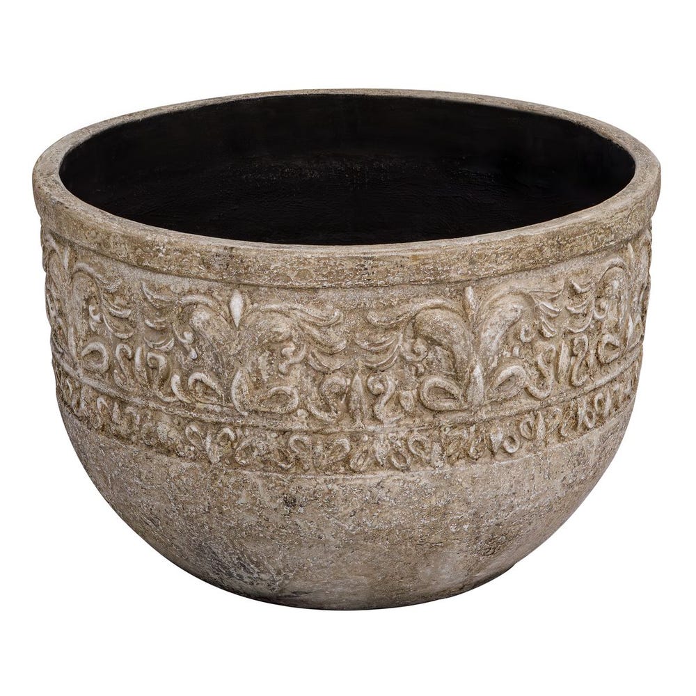 Samuel Weathered Stone Indoor-Outdoor Planter - Image 2