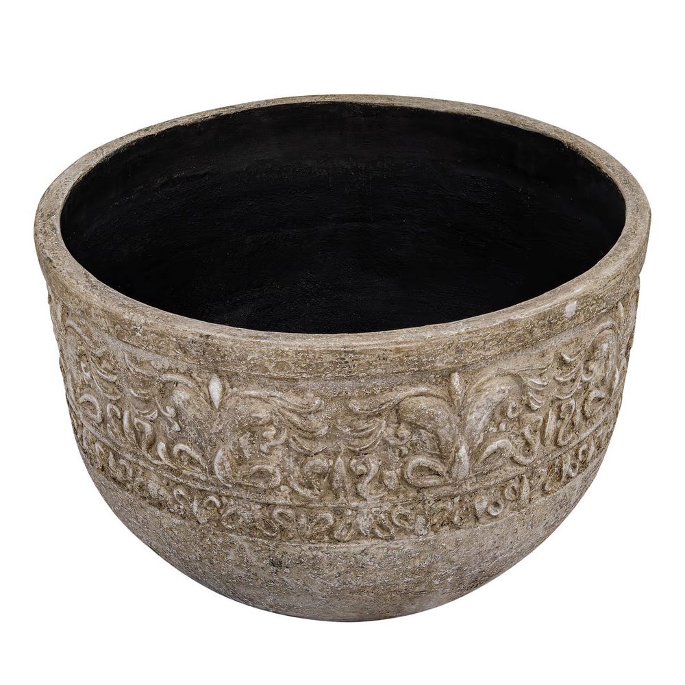 Samuel Weathered Stone Indoor-Outdoor Planter - Image 3