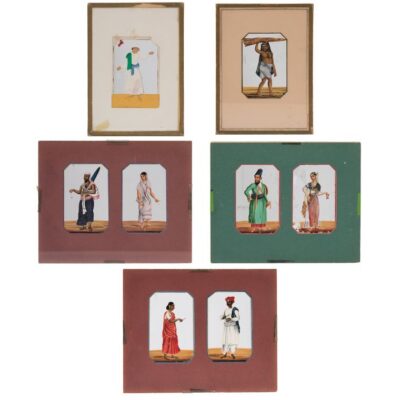 Antique Collection of 5 Original Indian Paintings