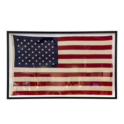 Vintage Framed Bunting Bulldog American Flag