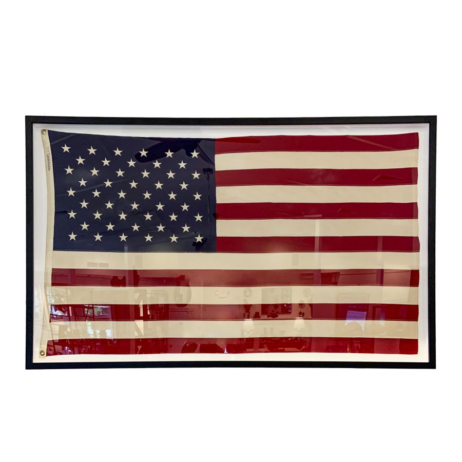 Vintage Framed Bunting Bulldog American Flag