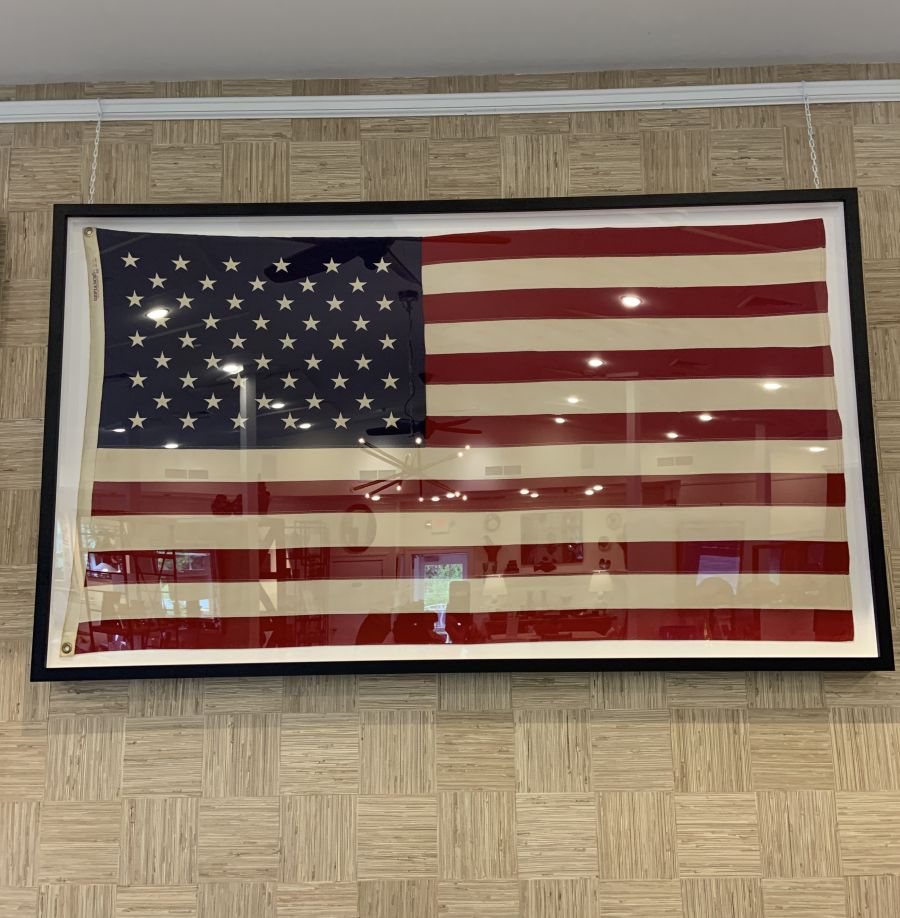 Vintage Framed Bunting Bulldog American Flag - Image 2