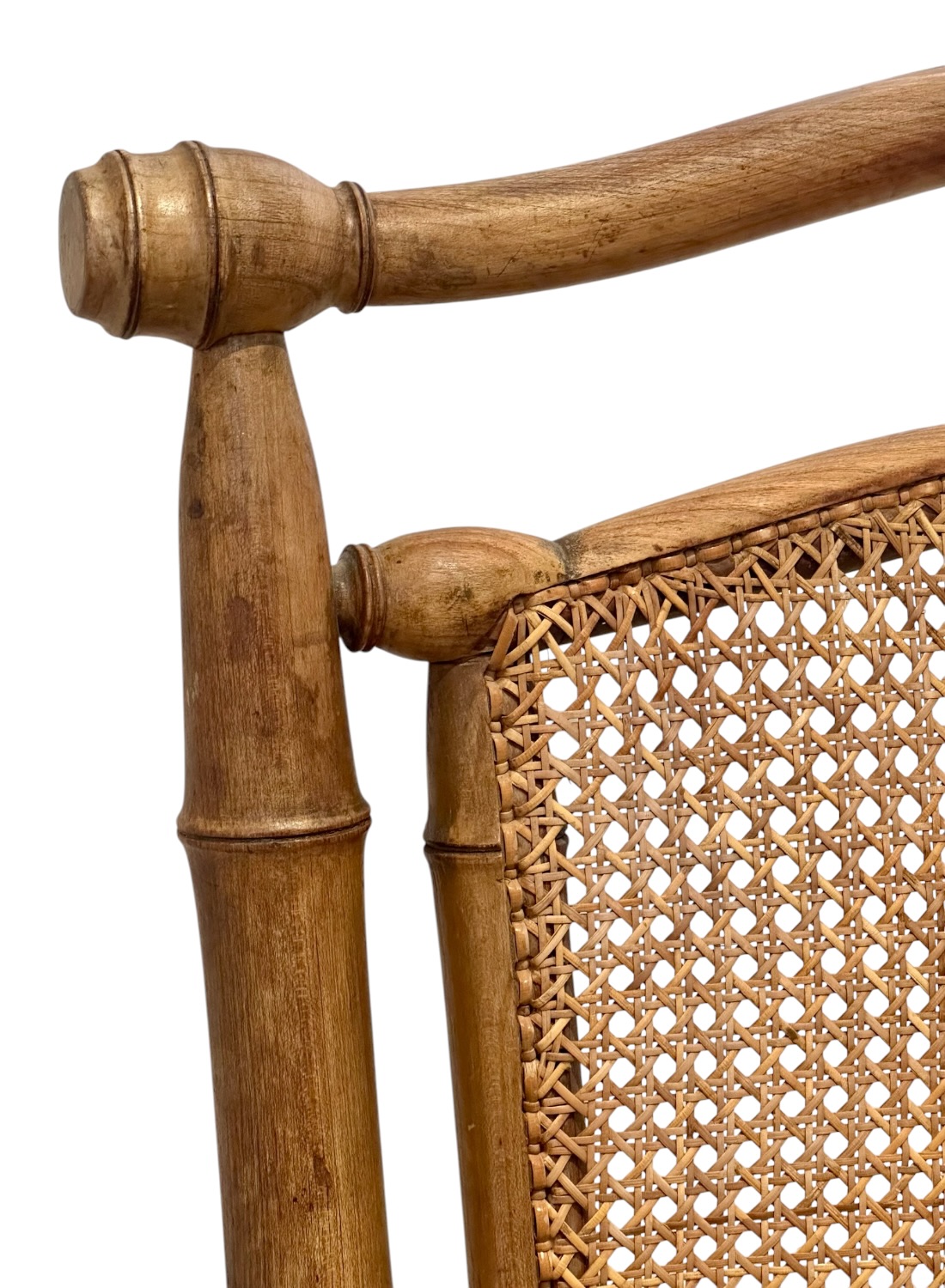 Antique Faux Bamboo Wood Arm Chair - Image 6