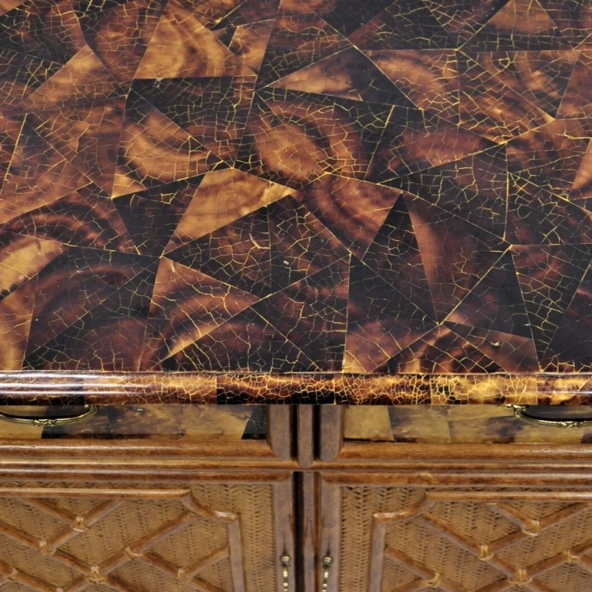 Vintage Faux Bamboo and Penshell Buffet - Image 6