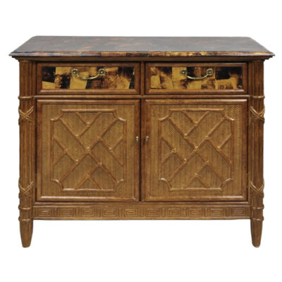 Vintage Faux Bamboo and Penshell Buffet