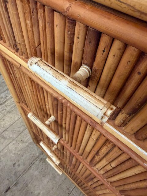 Vintage Four Drawer Pencil Bamboo Chest - Image 3