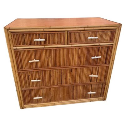 Vintage Four Drawer Pencil Bamboo Chest