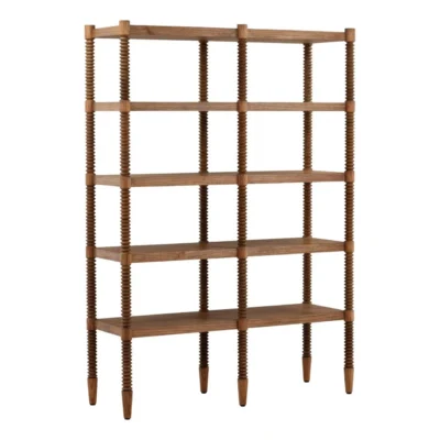 Spindle Mindi Wood Four Shelf Bookcase 