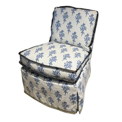Twiggy Floral Blue Slipper Chair