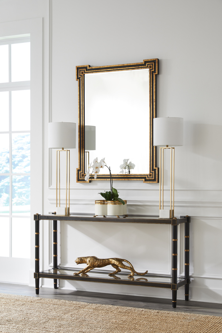 Black Two Tiered Cane Console - Image 6