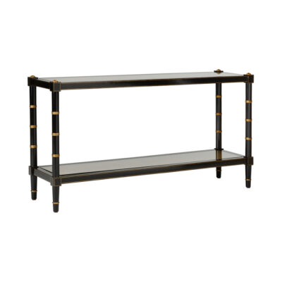 Black Two Tiered Cane Console