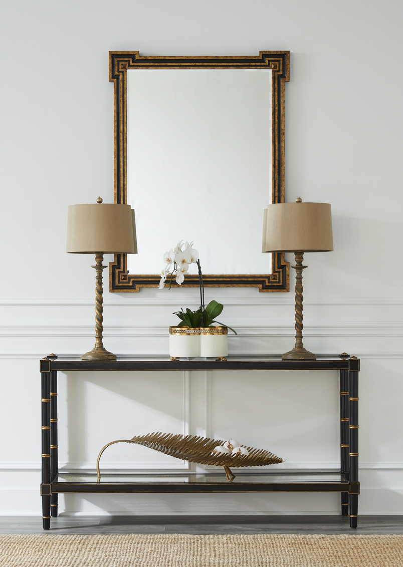 Black Two Tiered Cane Console - Image 5