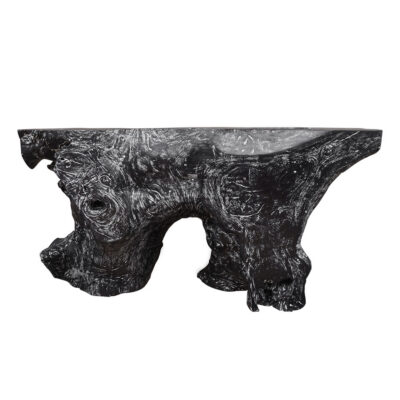 Small Dark Stained Root Wood Console