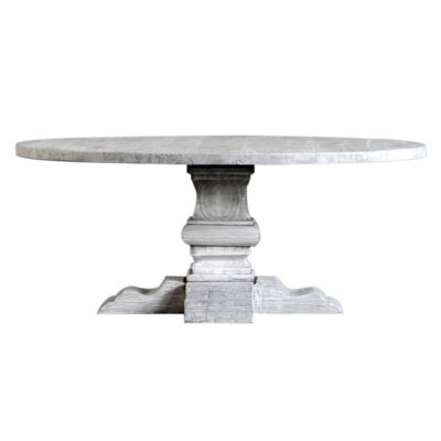 Round Reclaimed Elm Plank Dining Table