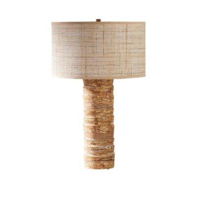 Round Stacked Column Gold Marble Lamp