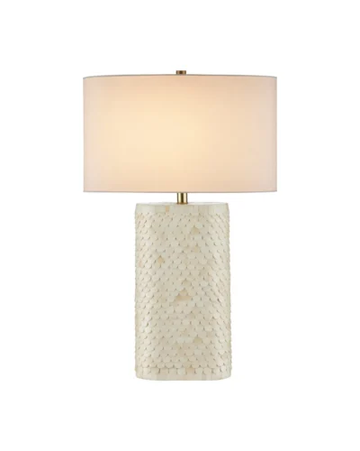 Ivory Fishscale Pattern Bone Table Lamp