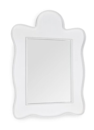 Large White Gesso Whimsical Wavy Mirror