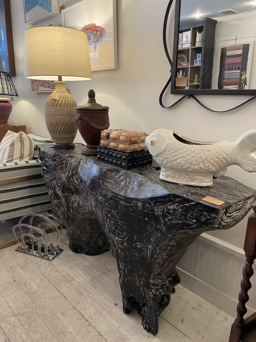 Small Dark Stained Root Wood Console - Image 4