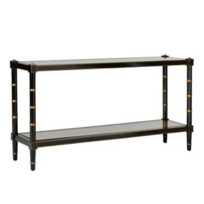 Black Two Tiered Cane Console