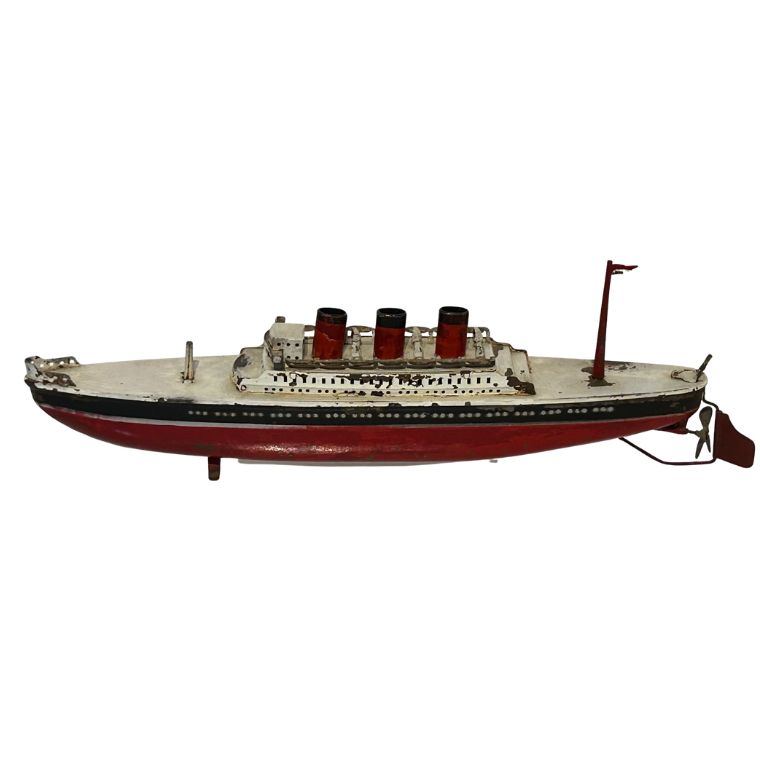 Vintage Metal Ocean Liner Model Toy