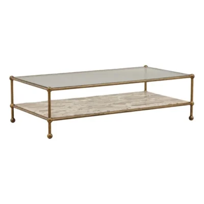 Antique Brass Finished Iron Coffee Table