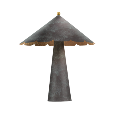 Verdigris Scalloped Table Lamp