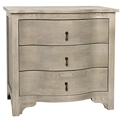 Curved Front Three Drawer Side Table
