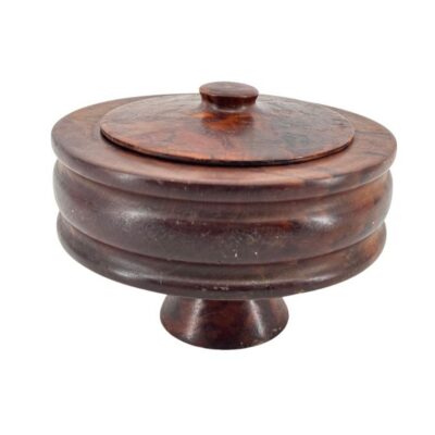 Vintage Turned Wood Round Box