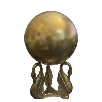 Vintage Brass Ball on Swan Pedestal