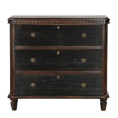 Brown and Charcoal Gustavian Style Chest